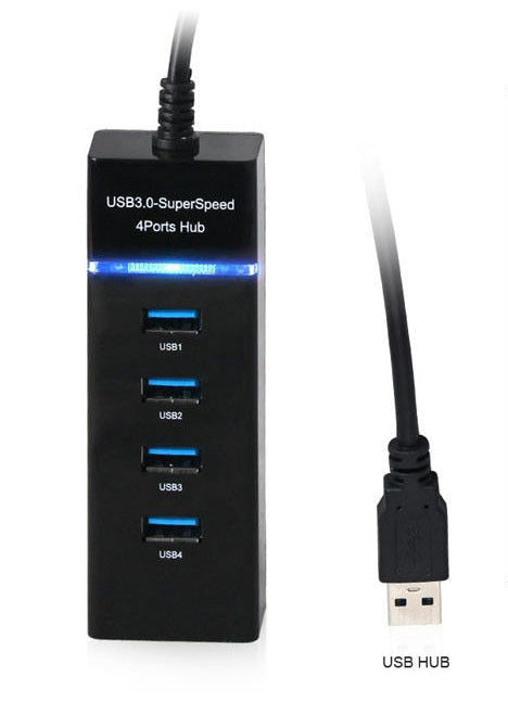 USB hub with 30cm cable attached