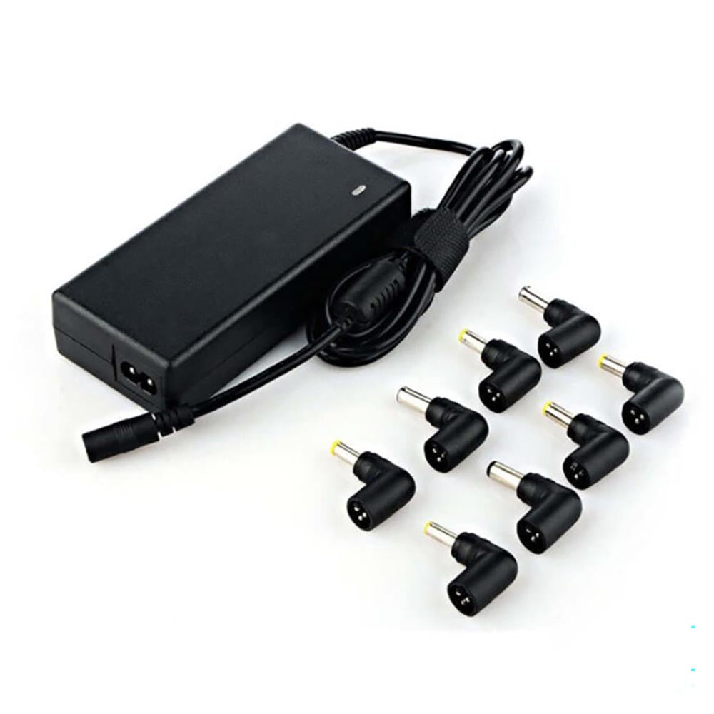 Universal laptop charger with cable coiled