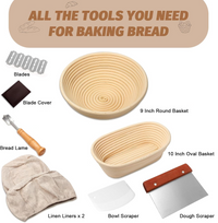 Thumbnail for Bread Proofing Basket Set, Banneton Bowl