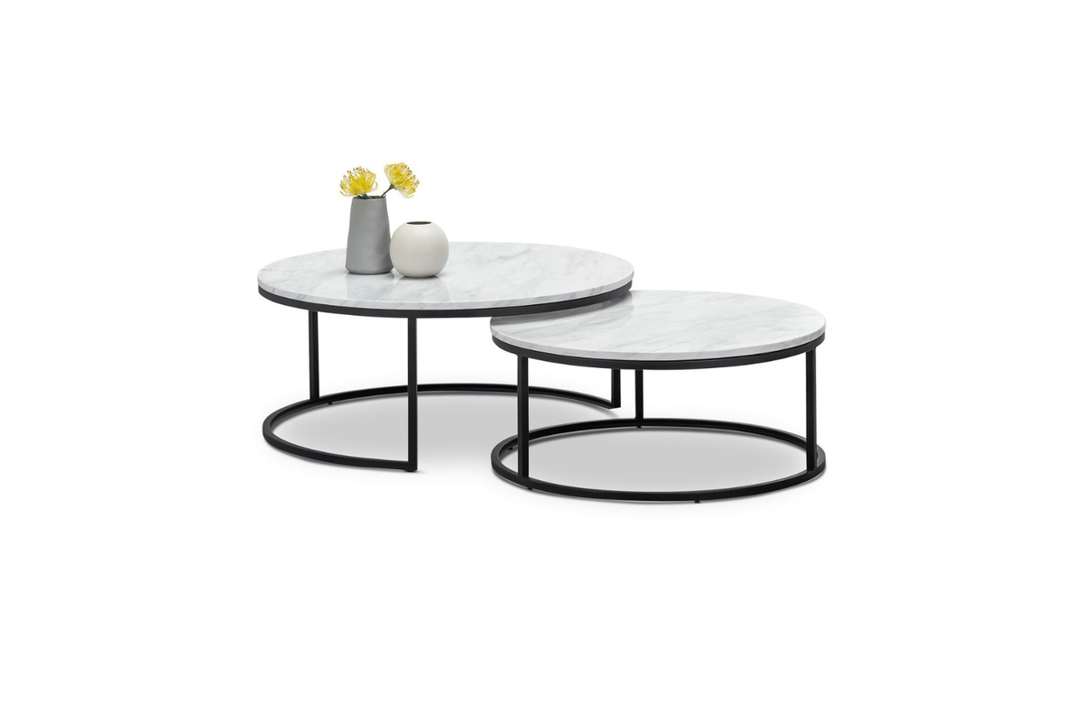 Living room coffee table 2 in 1 steel frame detail close-up