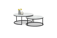 Thumbnail for Living room coffee table 2 in 1 steel frame detail close-up