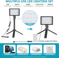 Thumbnail for 2-Pack Dimmable 5600K USB LED Video Light with Adjustable Tripod Stand - The Shopsite