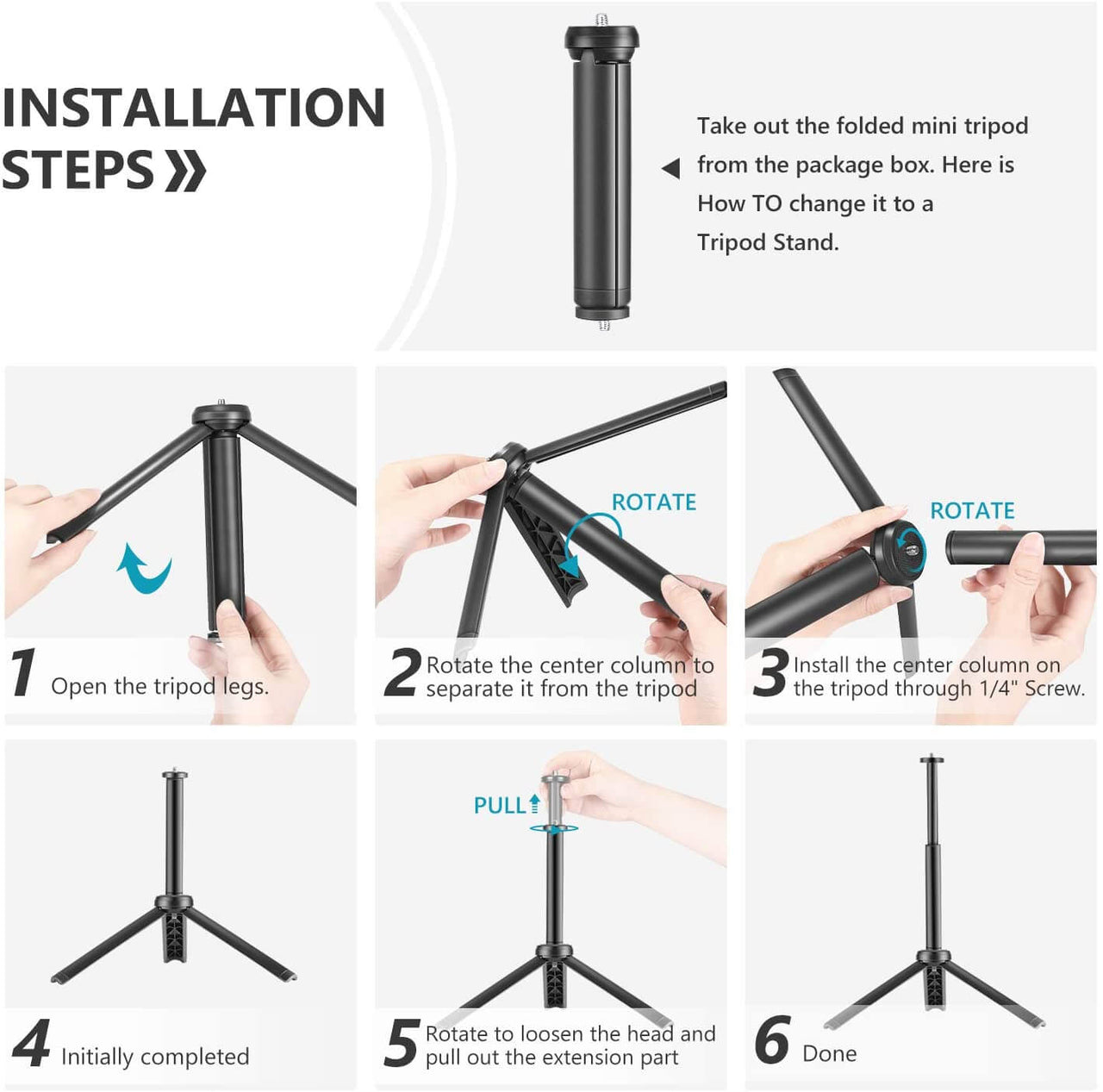 2-Pack Dimmable 5600K USB LED Video Light with Adjustable Tripod Stand - The Shopsite