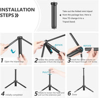 Thumbnail for 2-Pack Dimmable 5600K USB LED Video Light with Adjustable Tripod Stand - The Shopsite