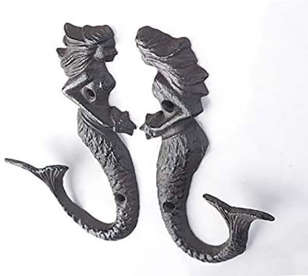 Cast Iron Mermaid Hook - Rustic - Set Of 2 - The Shopsite
