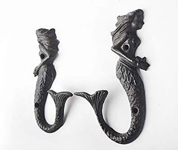 Cast Iron Mermaid Hook - Rustic - Set Of 2 - The Shopsite