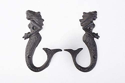 Cast Iron Mermaid Hook - Rustic - Set Of 2 - The Shopsite
