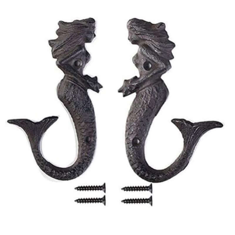 Cast Iron Mermaid Hook - Rustic - Set Of 2 - The Shopsite