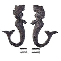 Thumbnail for Cast Iron Mermaid Hook - Rustic - Set Of 2