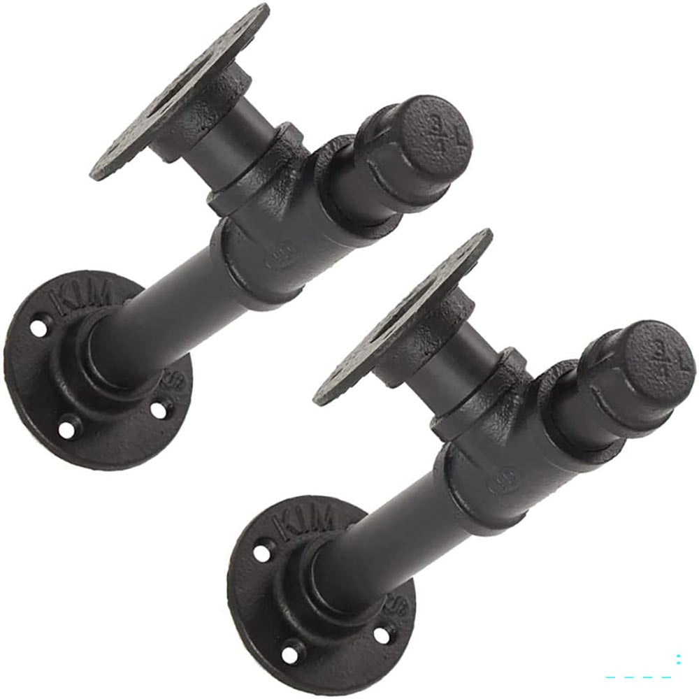 Set of 2 pipe brackets with durable painted finish
