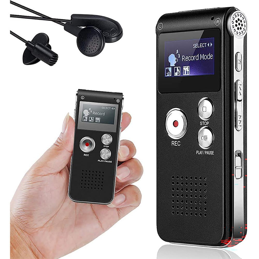 Voice recorder dictaphone compact and portable
