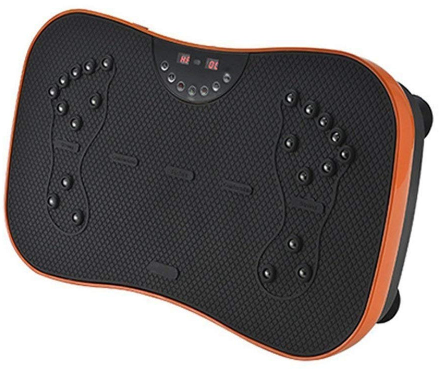 User standing on vibration plate exercising