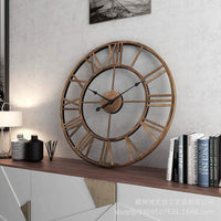Thumbnail for Big Retro Wrought Iron Wall Clock Roman Numerals - The Shopsite