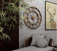 Thumbnail for Big Retro Wrought Iron Wall Clock Roman Numerals - The Shopsite