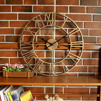 Thumbnail for Big Retro Wrought Iron Wall Clock Roman Numerals