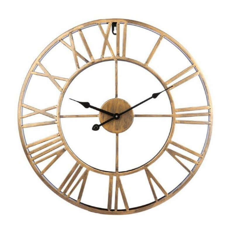 Big Retro Wrought Iron Wall Clock Roman Numerals - The Shopsite