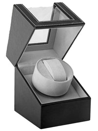 Thumbnail for Black watch winder with acrylic glass cover