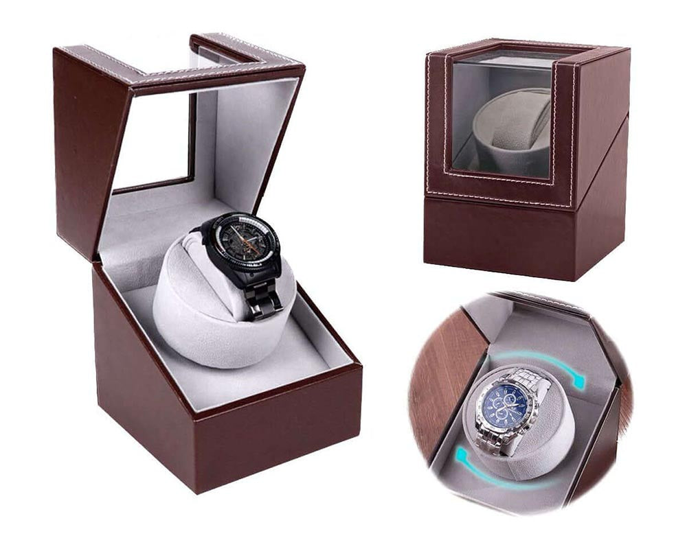 Black and brown colour options for watch winder