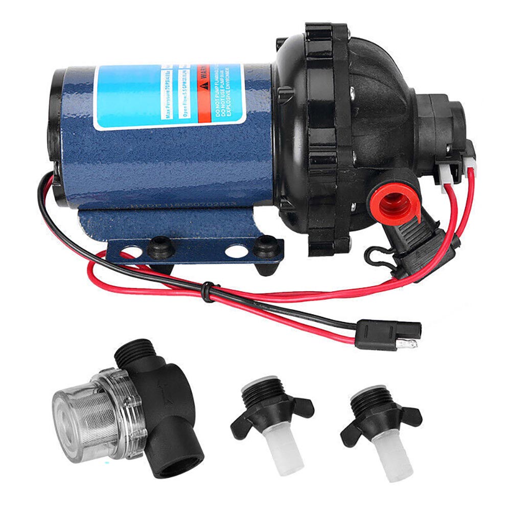 12V self priming water pump side view