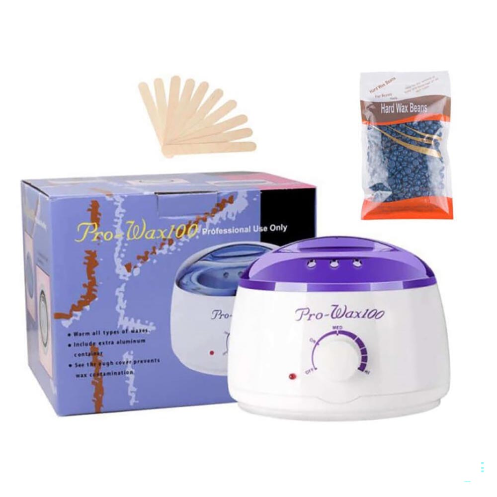 Wax machine warmer kit with purple wax beans