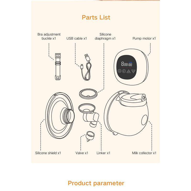 Electric breast pump with USB cable