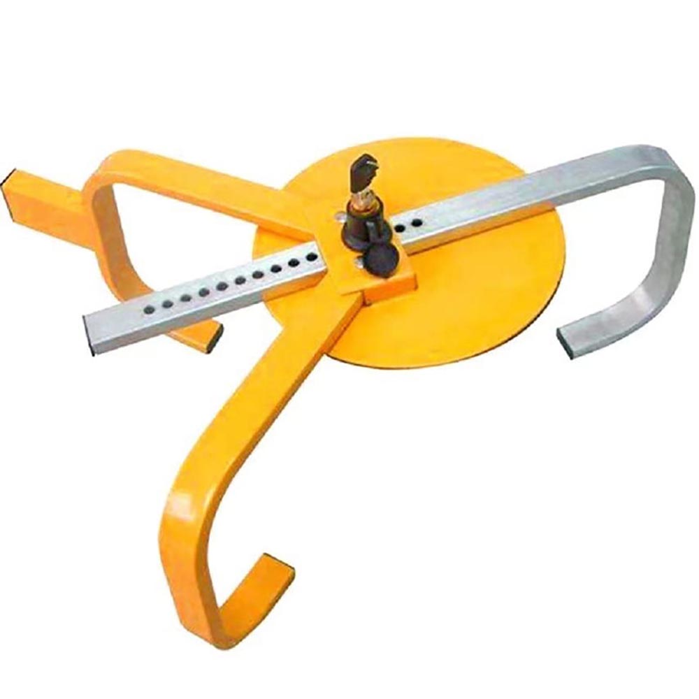 Side view of wheel clamp showing sturdy steel construction