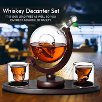 Thumbnail for 850Ml Skull Whiskey Decanter Set 2 Whisky Glasses - The Shopsite
