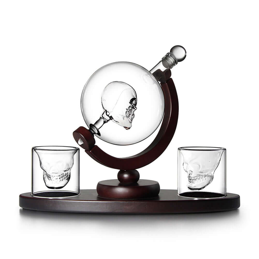 850Ml Skull Whiskey Decanter Set 2 Whisky Glasses - The Shopsite