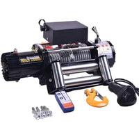 Thumbnail for Electric winch with steel cable and safety hook