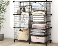 Thumbnail for 6 Cubes Black DIY Wire Storage Shelves Wardrobe