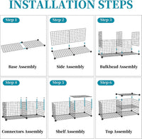 Thumbnail for 6 Cubes Black DIY Wire Storage Shelves Wardrobe
