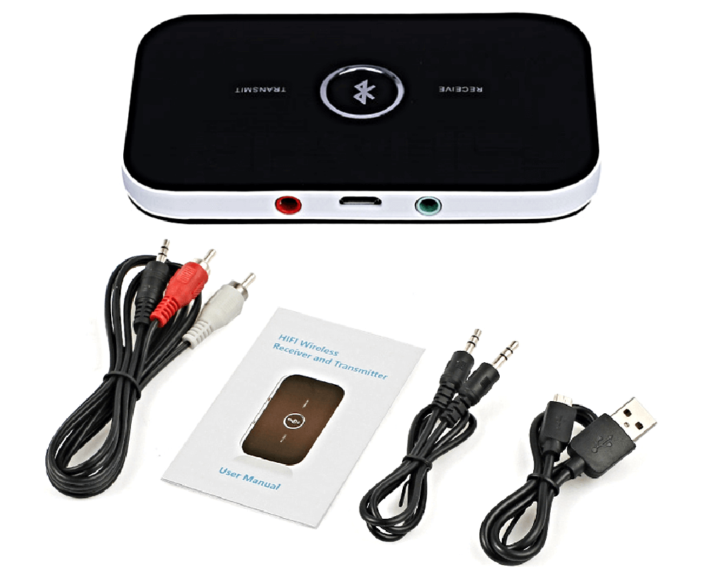 Bluetooth adapter close-up showing buttons and ports