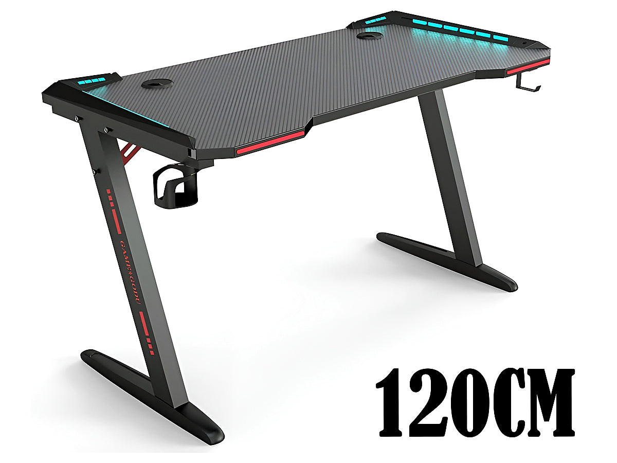 Gaming Desk Table Computer Desk RGB Light 120cm