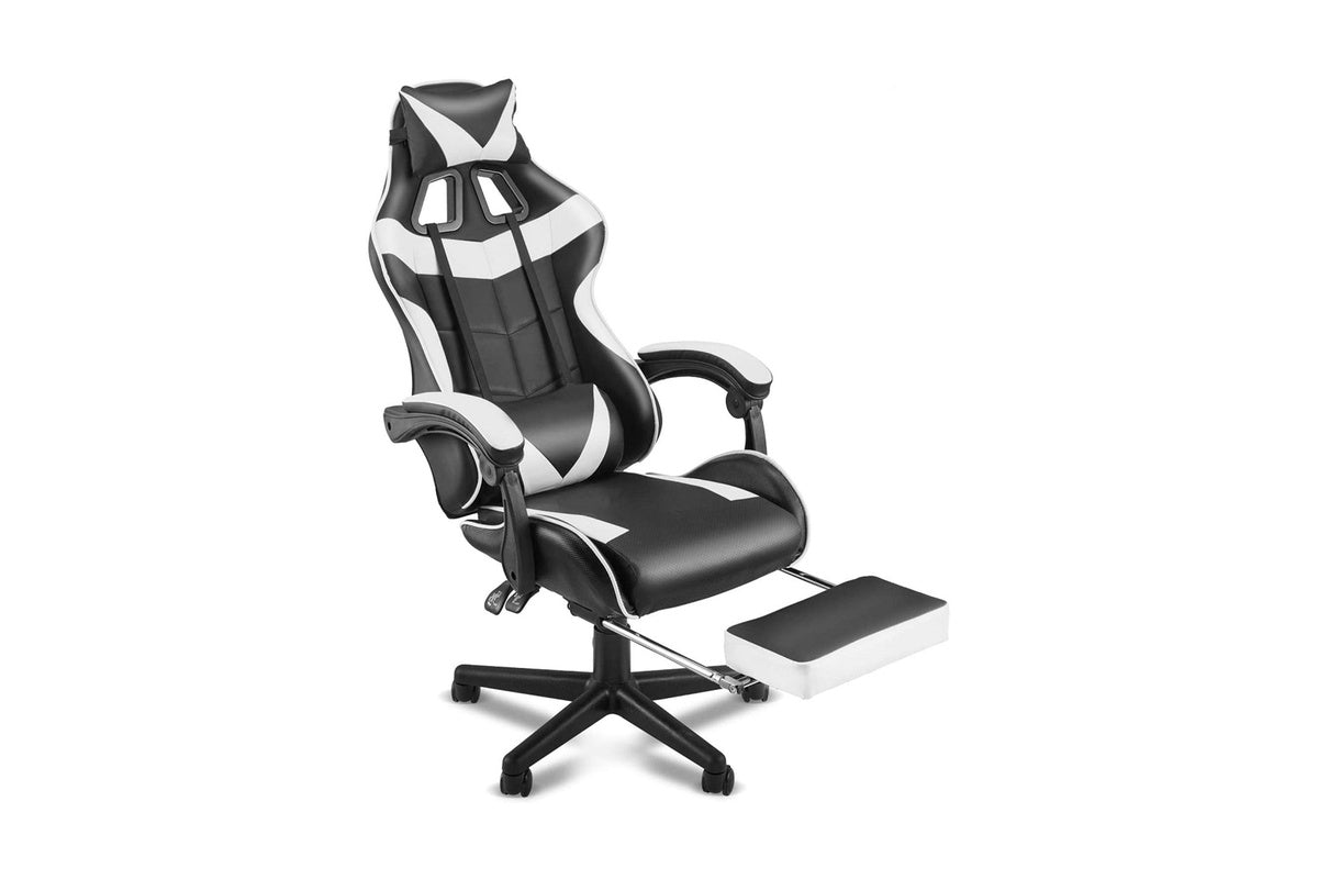 Gaming chair with adjustable headrest