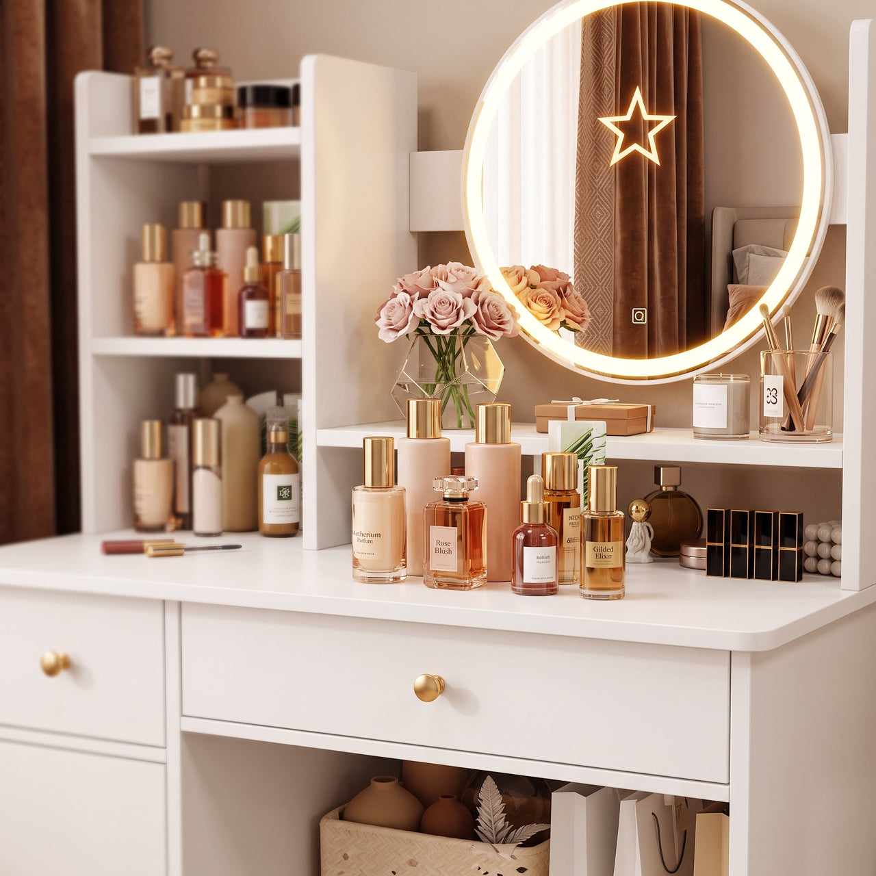 Dressing table with LED Mirror