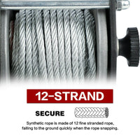 Thumbnail for Steel cable hook attached to electric winch