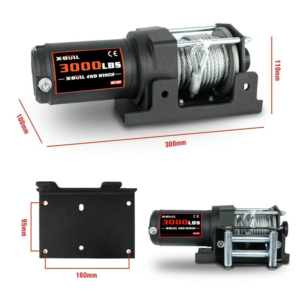 Electric winch handlebar rocker switch detail