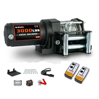 Thumbnail for Electric winch 12V with steel cable coiled neatly