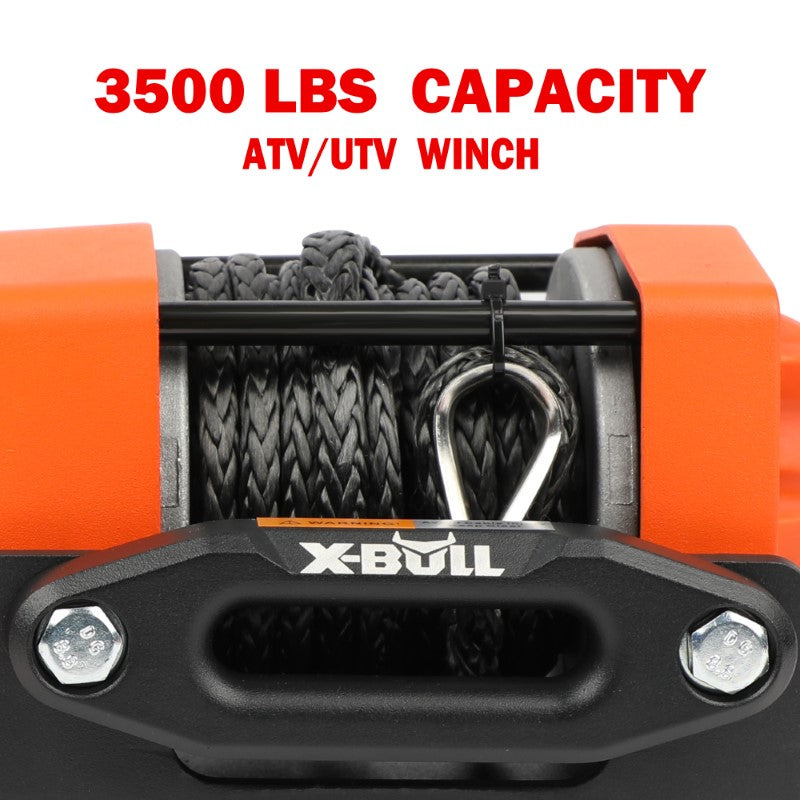 X Bull Electric Winch 3500LBS – 12V ATV/UTV Recovery Winch with Synthetic Rope
