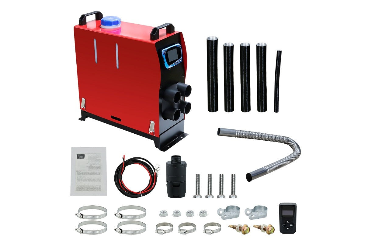 Close-up of LCD control panel on diesel air heater