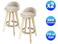 Thumbnail for Bar Stools Chair 360 Degree Swivel Beige