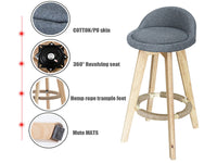 Thumbnail for Bar Stools Chair 360 Degree Swivel gray