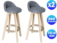Thumbnail for Bar Stools Chair 360 Degree Swivel gray