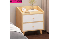 Thumbnail for Brown bedside table nightstand with raised edge design
