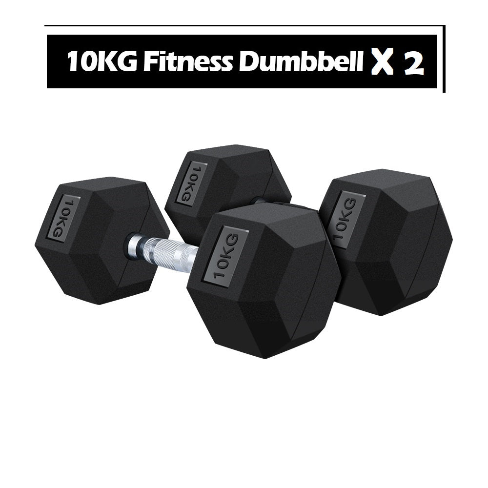 Dumbbell Set - 2X 10kg hex weights