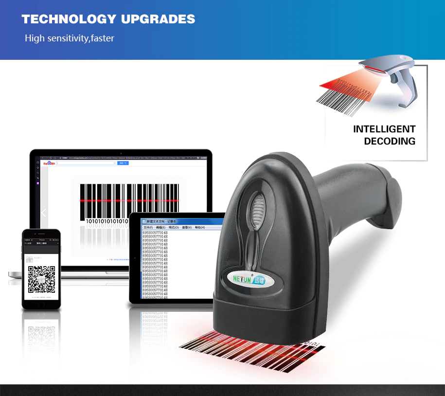 wired USB barcode scanner
