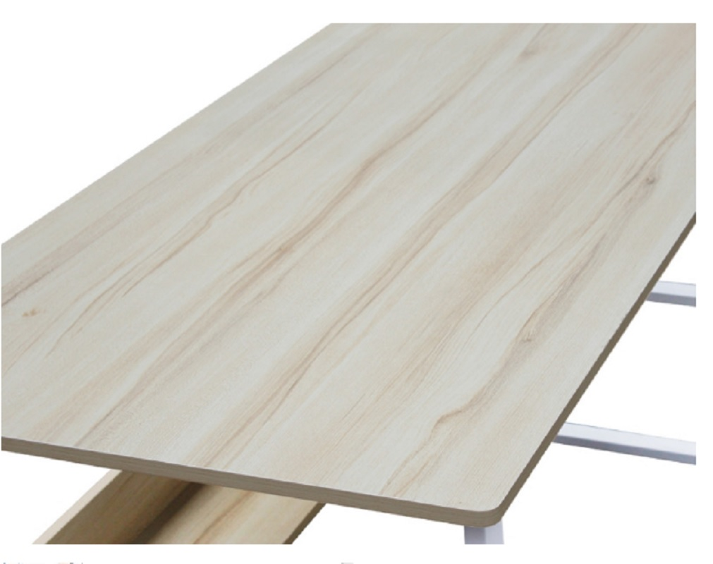 Computer desk with rounded edges for safety