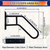 Thumbnail for Outdoor Wall Hand Railing Handrail Outdoor Black