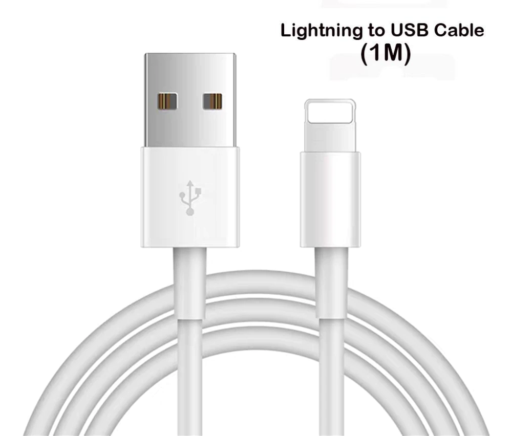 Charging cable connected to Apple USB power adapter