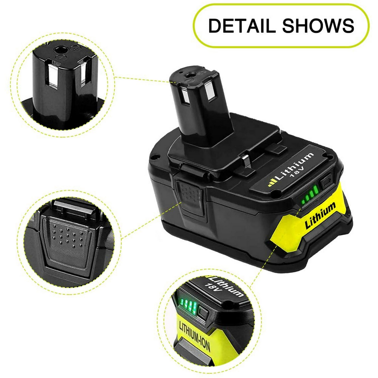 Ryobi 18V 6AH Battery Compatible Replacement Battery